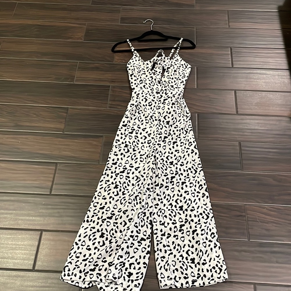 White leopard jumpsuit